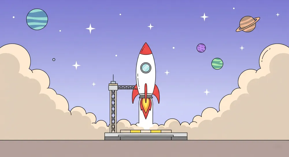 Tapeta dětského pokoje | Startující raketa kosmos