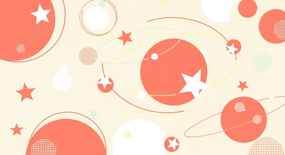 Tapeta dětského pokoje | Vesmírný svět s barevnými hvězdami planetami