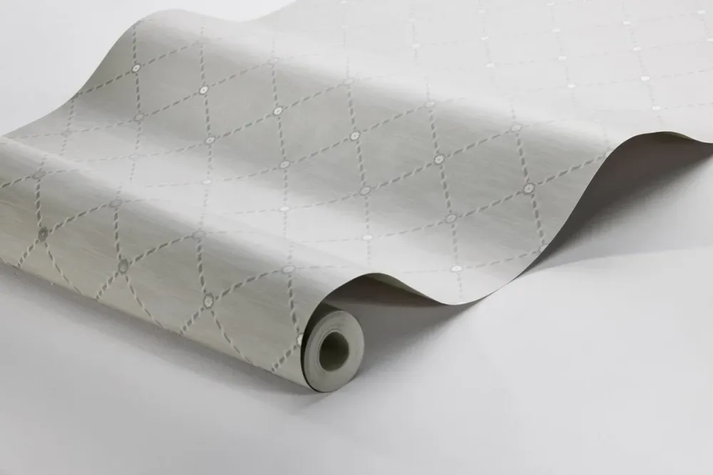 Tapeta s geometrickým motivem GOLDEN TRELLIS šedá s bílou