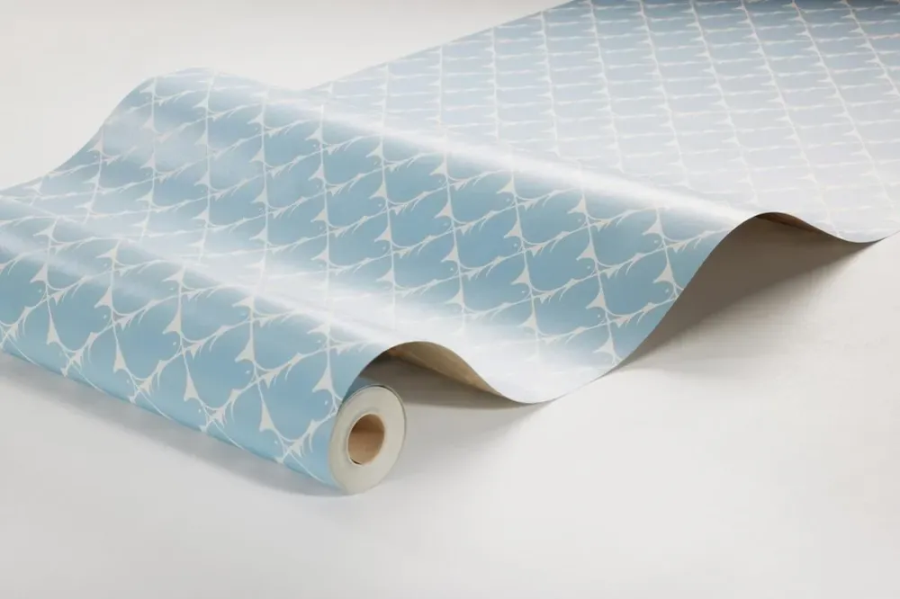Tapeta s geometrickým motivem PIPPI modrá s bílou