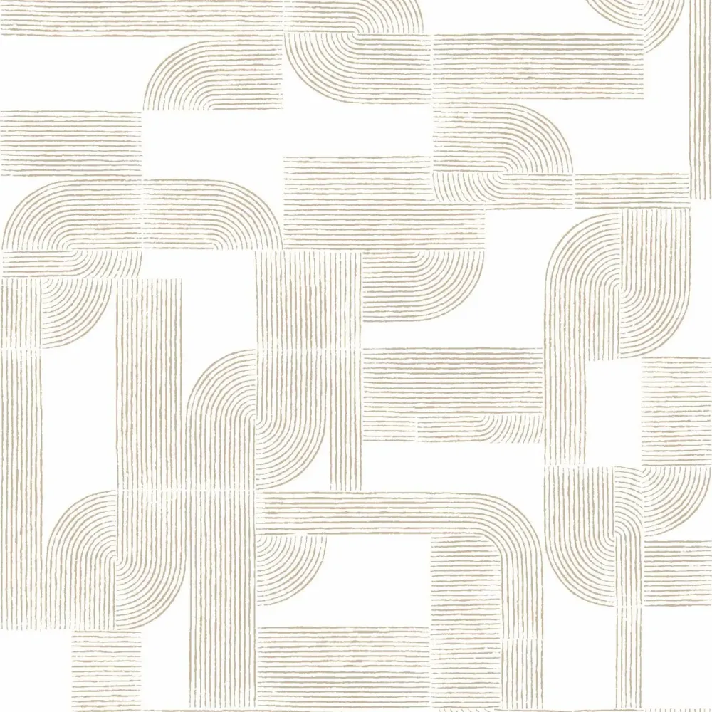 Tapeta s geometrickým vzorem HECTOR - BÍLÁ/ZLATÁ bílá se zlatým