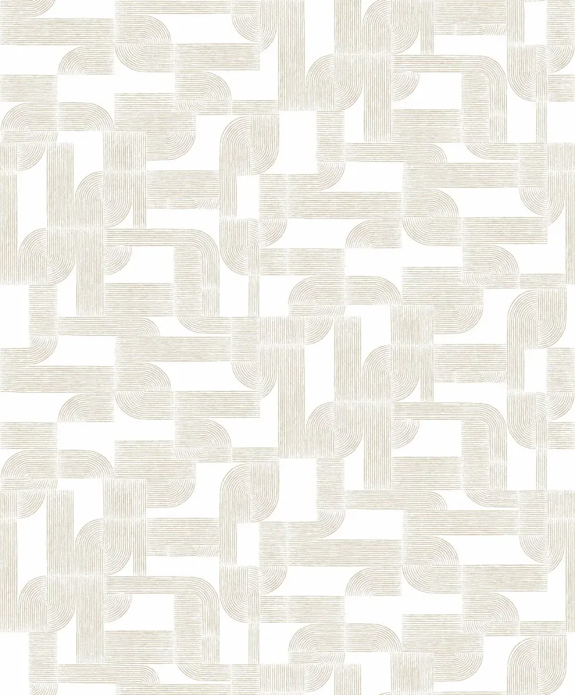 Tapeta s geometrickým vzorem HECTOR - BÍLÁ/ZLATÁ bílá se zlatým