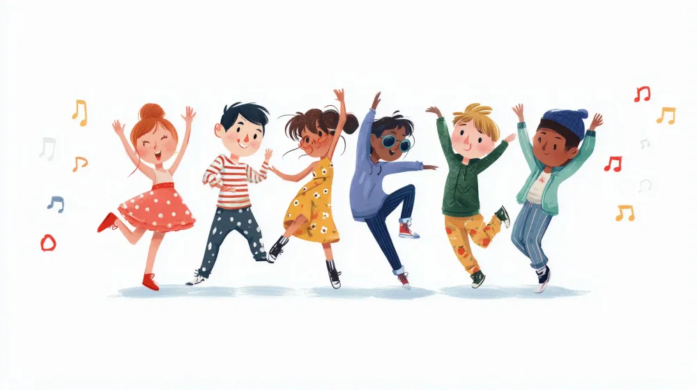 Tapeta pro děti tanečníci | Veselá ilustrace