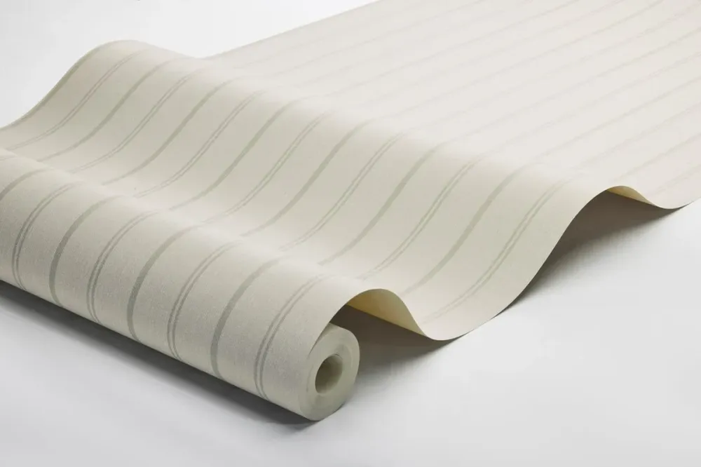 Tapeta s pruhy WOODLAND STRIPE písková se šedou