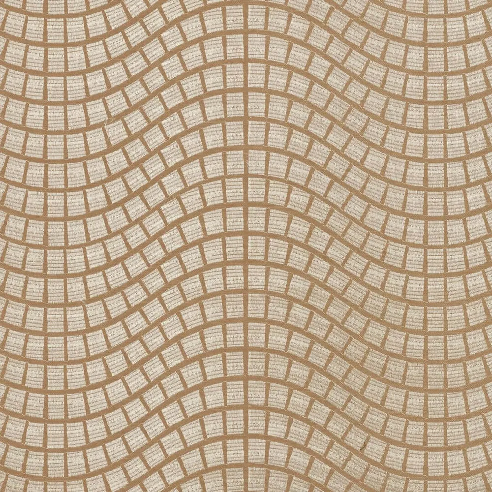 Tapeta z rostlinných vláken s geometrickým vzorem ONSEN - BEIGE NATUREL béžová