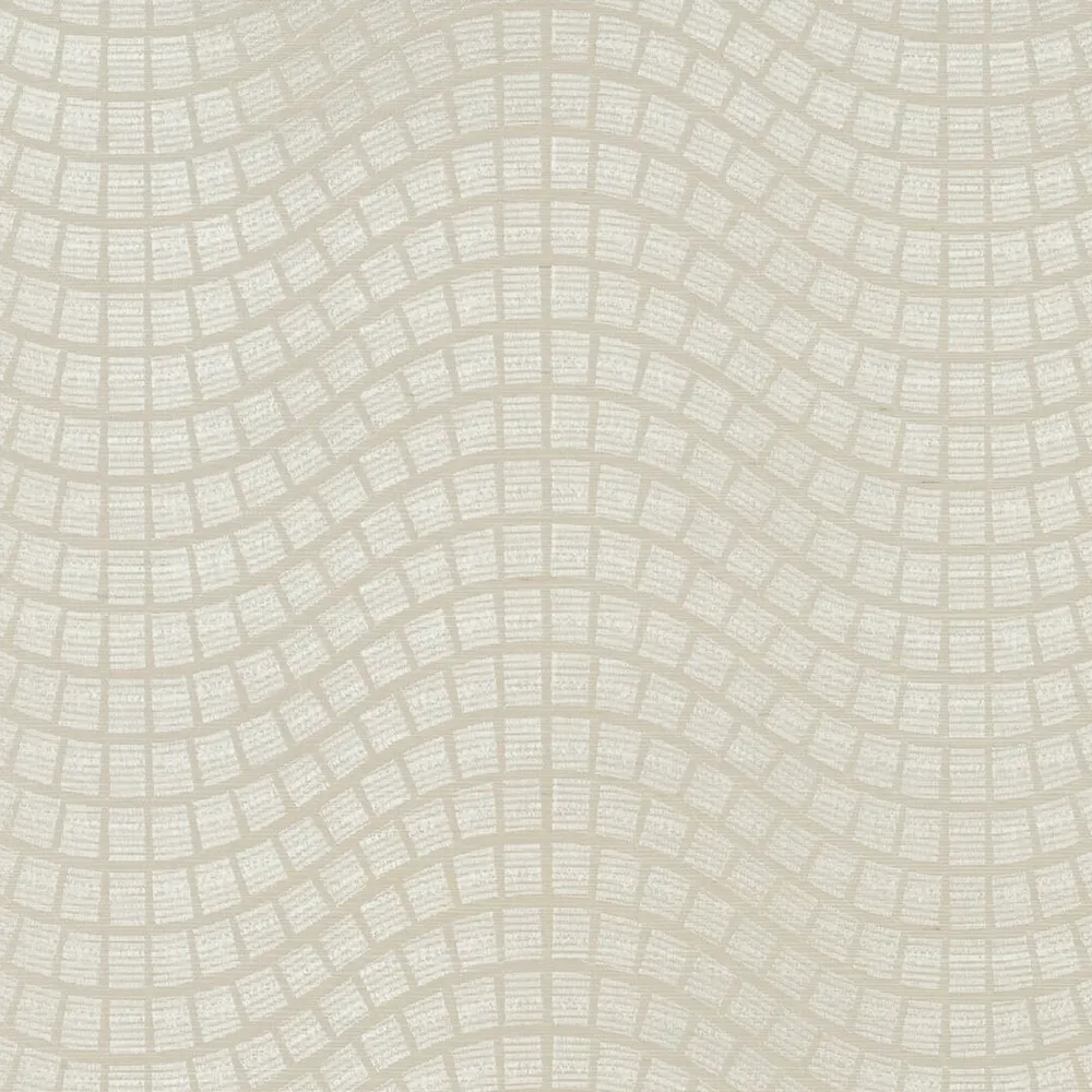 Tapeta z rostlinných vláken s geometrickým vzorem ONSEN - IVOIRE BLANC slonová kost s bílou