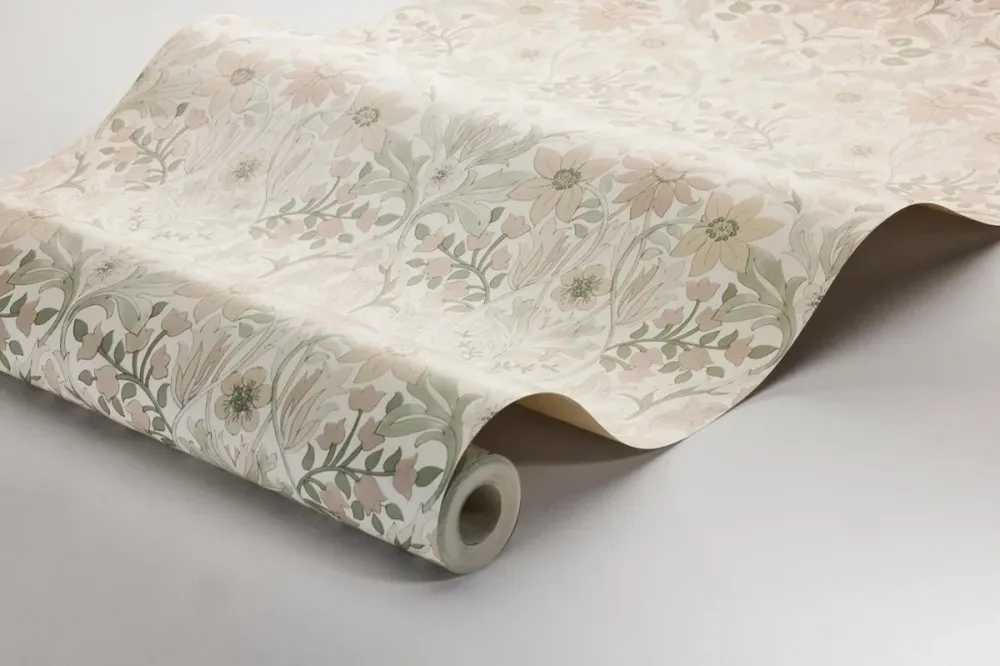 Tapeta s rostlinným motivem BLOMSTERFRÖJD béžová