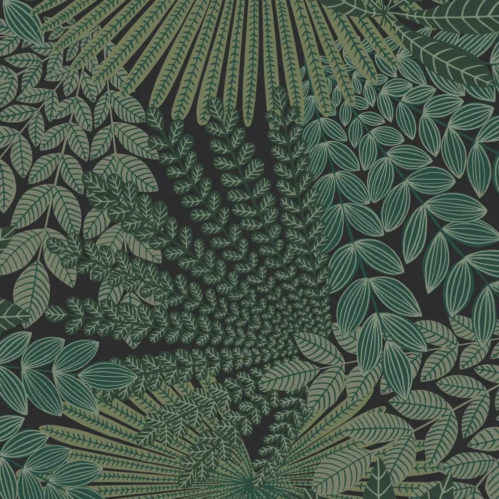 Tapeta s rostlinným motivem listů VELVET LEAVES zelená