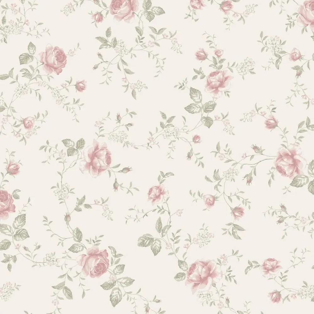 Tapeta s rostlinným motivem ROSE GARDEN bílá