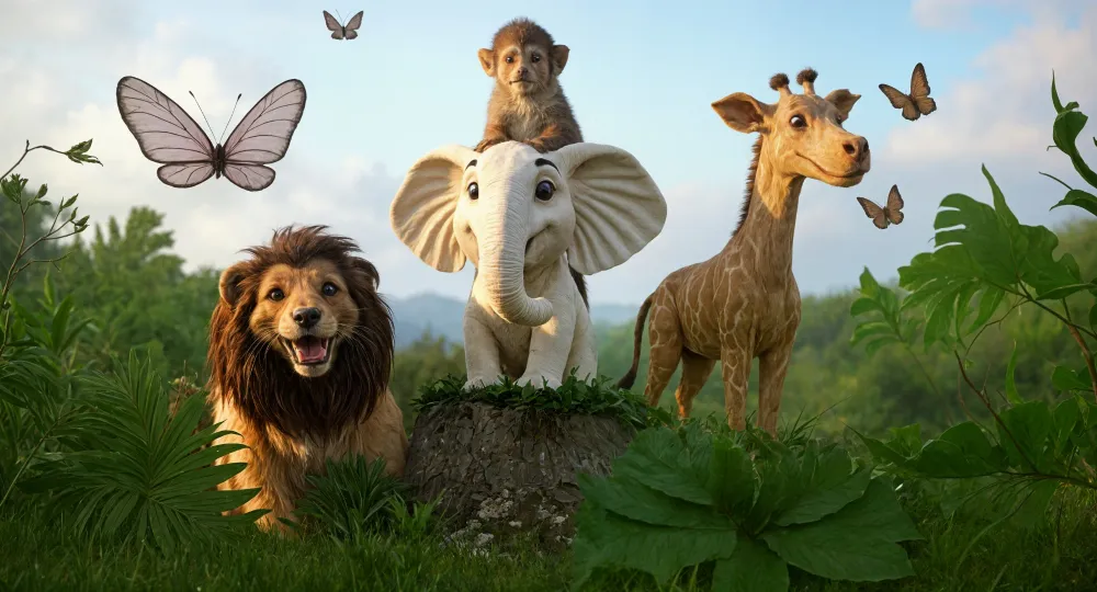 Tapeta safari | Veselá zvířata v přírodě