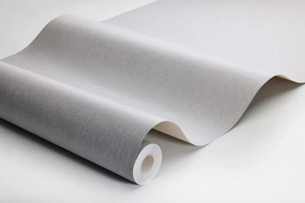 Tapeta se strukturou napodobující len LINEN - ASH GREY tlumená šedá