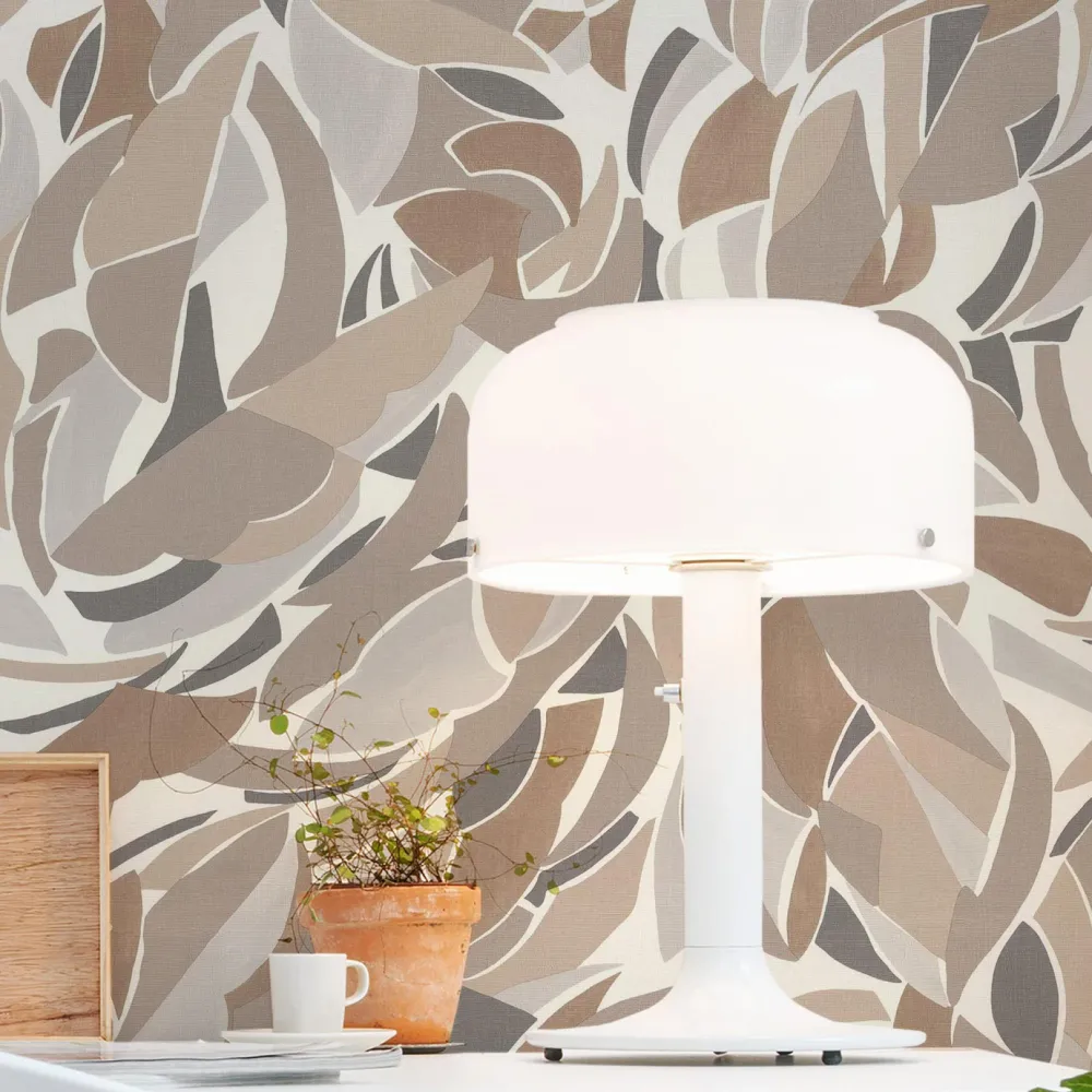 Tapeta strukturovaná s abstraktním vzorem COLLAGE - BLANC/SABLE bílá s pískovou