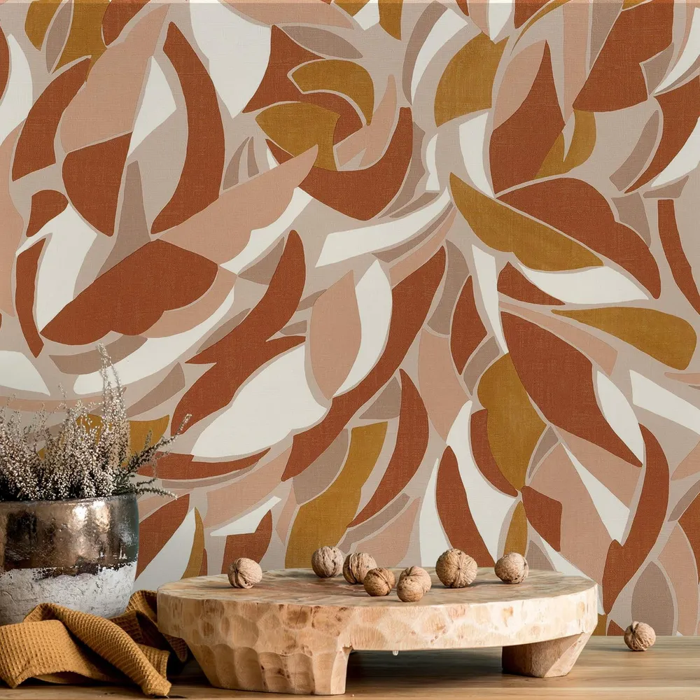 Tapeta strukturovaná s abstraktním vzorem COLLAGE - TERRACOTTA terakota