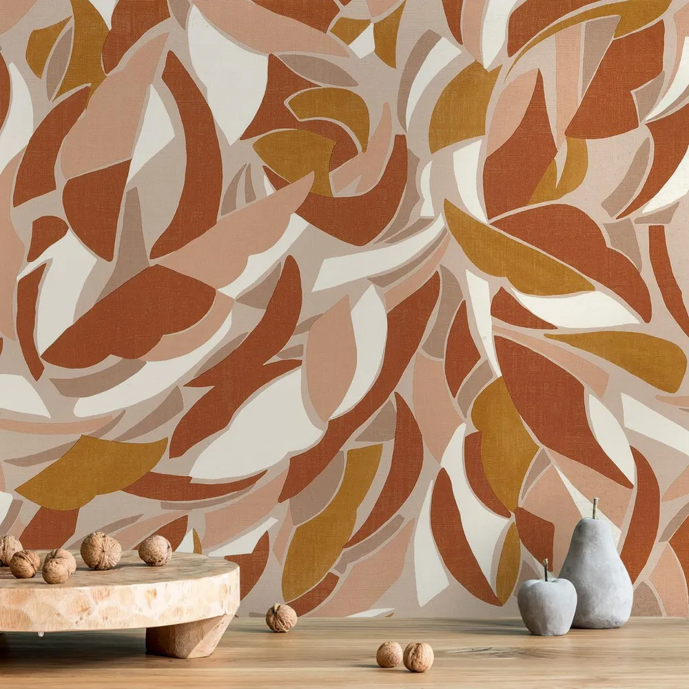 Tapeta strukturovaná s abstraktním vzorem COLLAGE - TERRACOTTA terakota