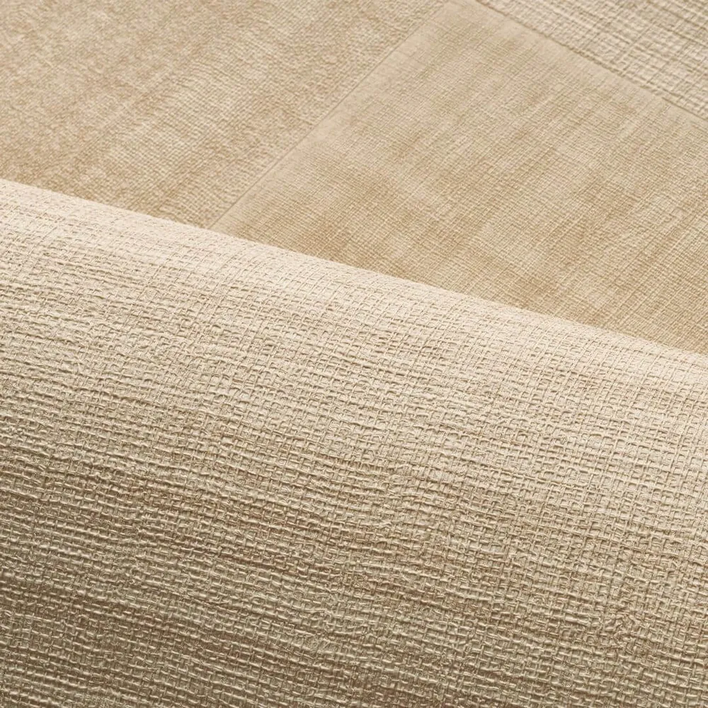 Tapeta strukturovaná geometrická patchwork napodobující tkaninu MESTIZO - TRAVERTIN béžová
