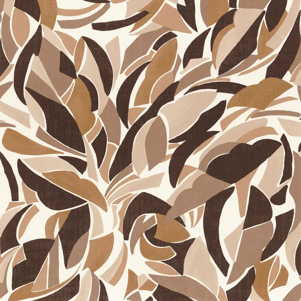 Tapeta se strukturovaným abstraktním vzorem COLLAGE - BLANC/CHOCOLAT bílá s čokoládovou