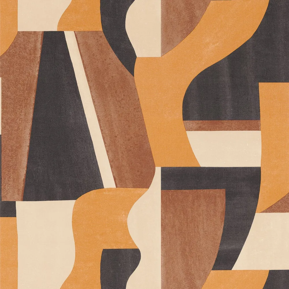 Tapeta se strukturovaným geometrickým motivem GINO - COGNAC koniakový