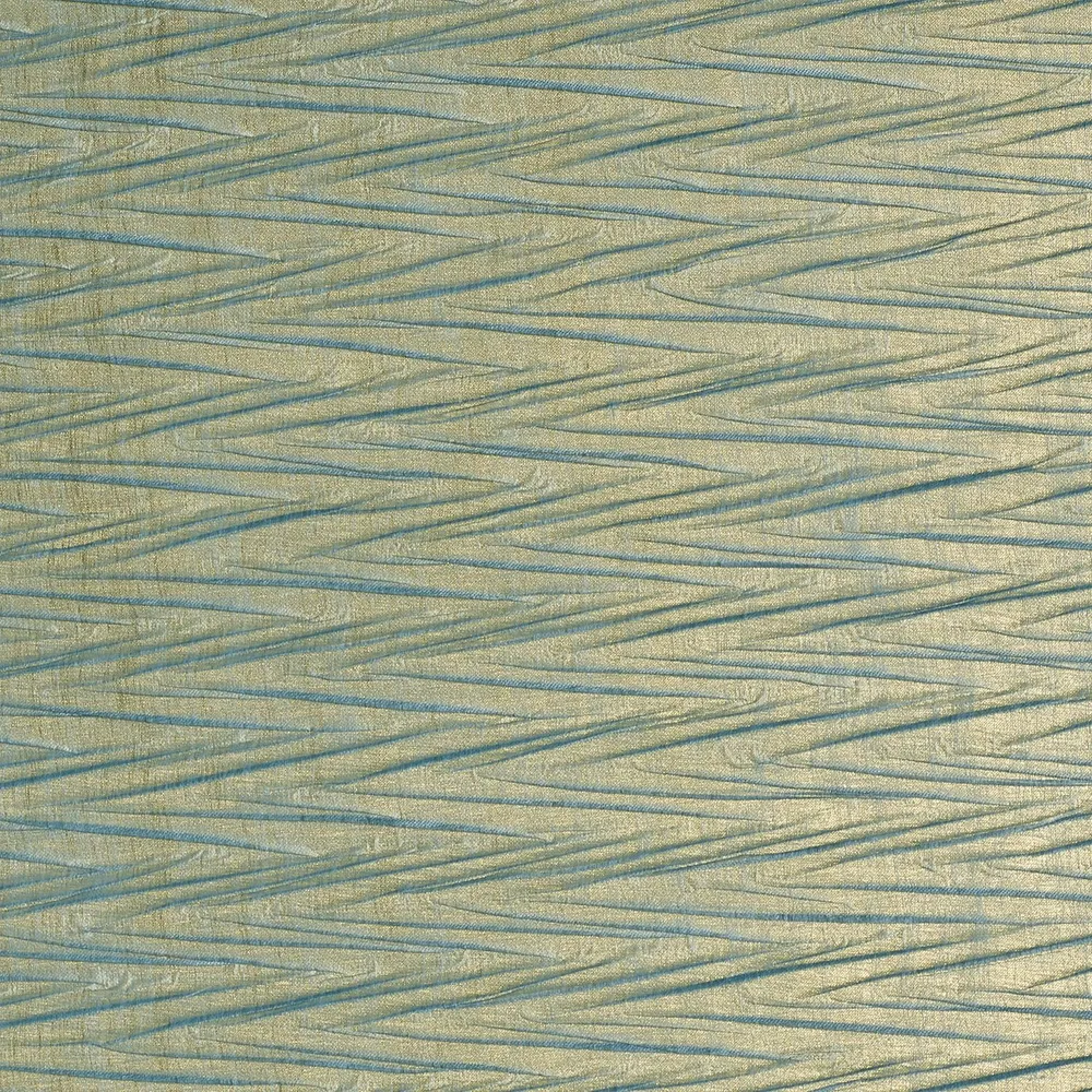 Textilní strukturovaná metalizující tapeta s geometrickým motivem THÉIA v mátové barvě