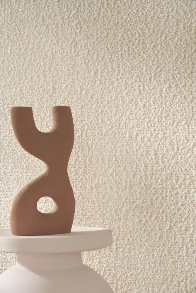 Textilní strukturovaná tapeta boucle ETREINTE - BEIGE béžová