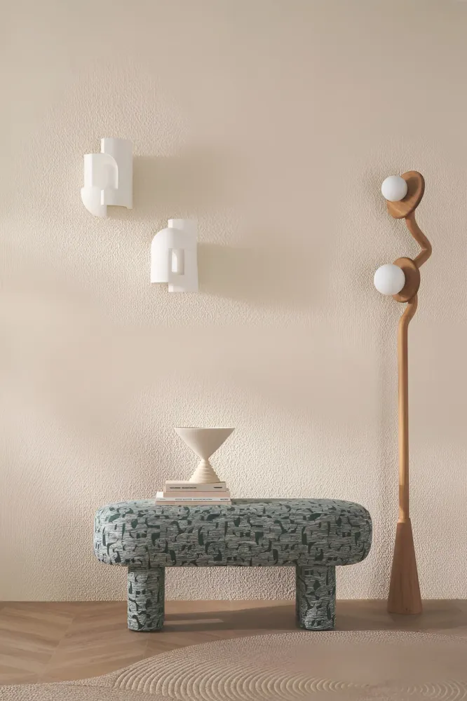 Textilní strukturovaná tapeta boucle ETREINTE - BEIGE béžová