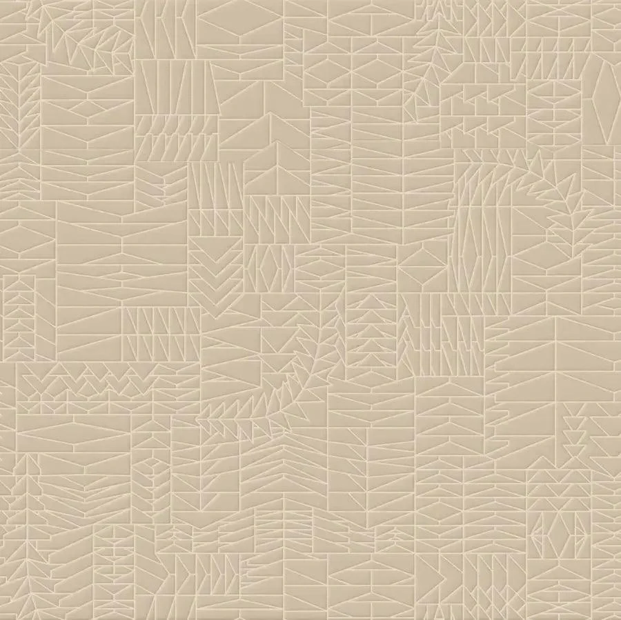 Textilní strukturovaná 3D tapeta s geometrickým vzorem POGO GOAT tmavě písková