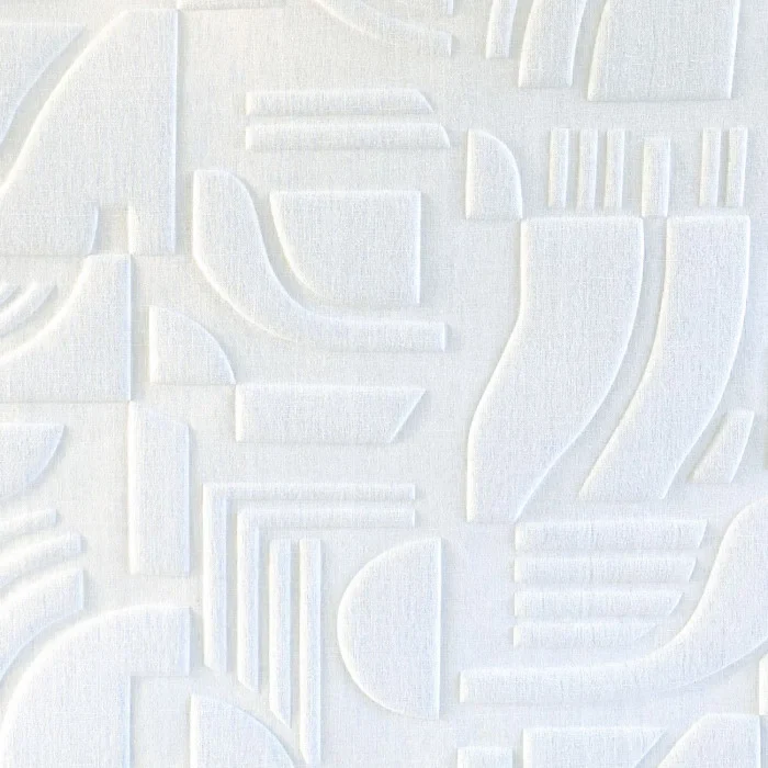 Textilní tapeta se strukturovaným geometrickým vzorem LINSOLITE - BLANC bílá