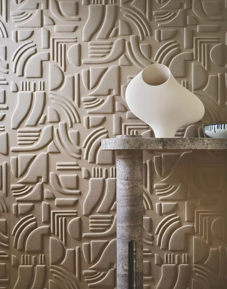 Textilní tapeta se strukturovaným geometrickým vzorem LINSOLITE - BLANC bílá