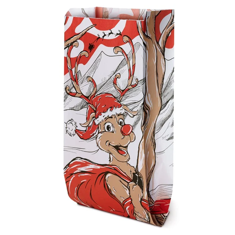 Vánoční papírové tašky 180x80x360mm Pár sobů 10 ks.