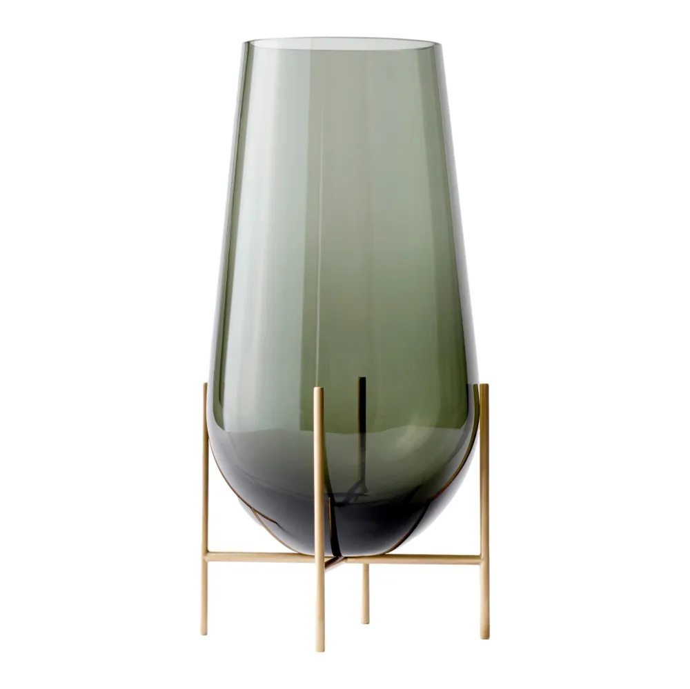 Váza Echasse L, Smoke / Brushed Brass