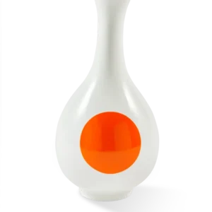 Váza MALÝ PTÁK bílá s oranžovou modrou