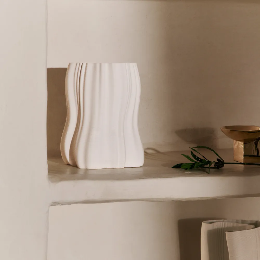Váza Moire, Small, Off-White
