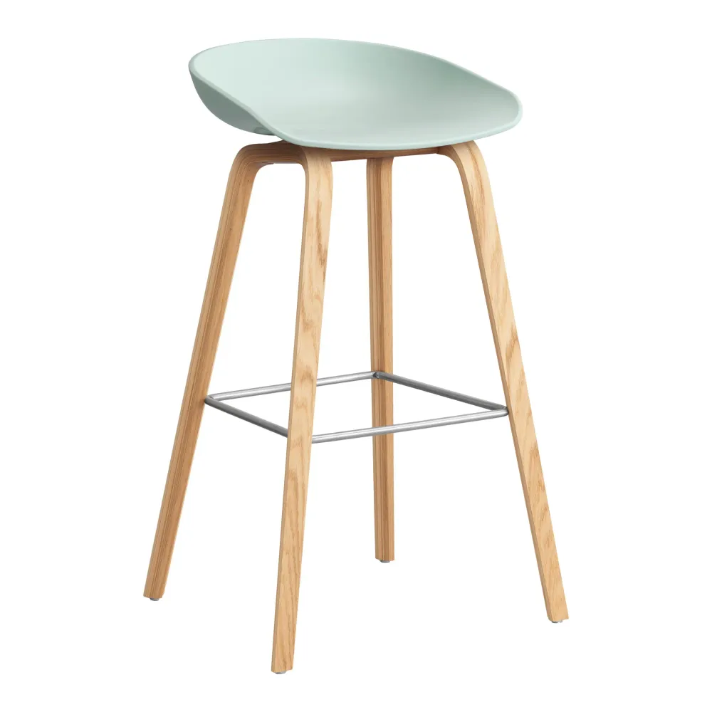 Barová židle AAS 32, H75, Oak / Dusty mint