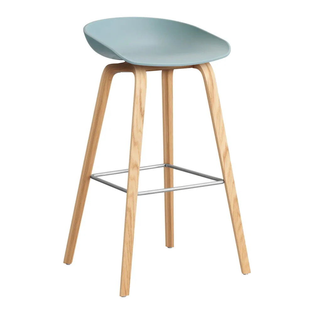 Barová židle AAS 32, H75, Oak / Dusty blue