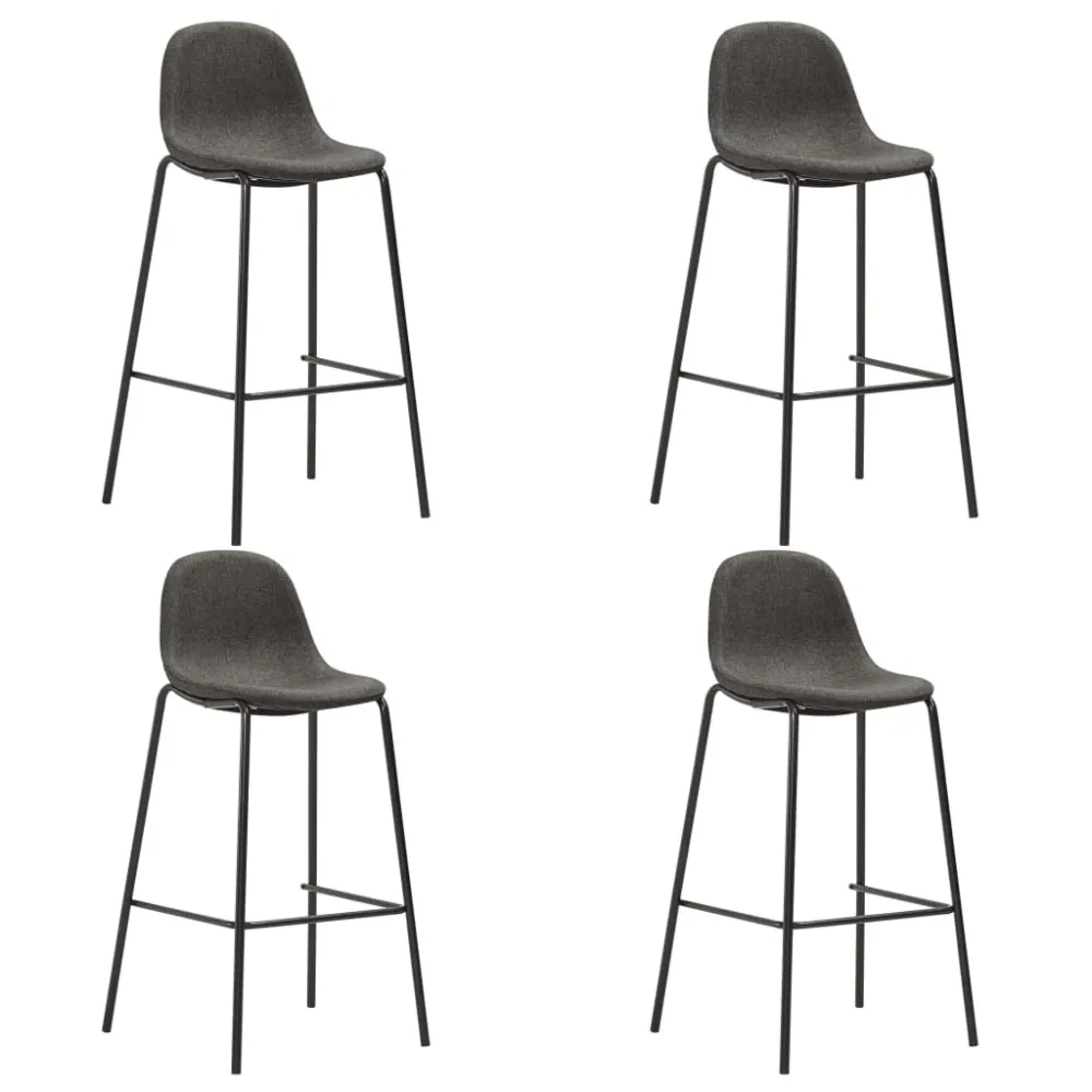 Barové židle 4 ks tmavě šedé textil