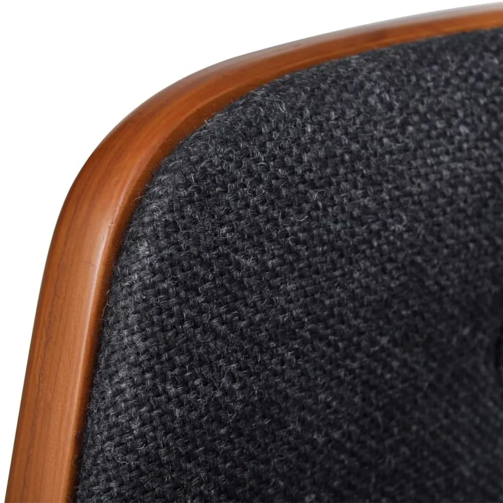Barové stoličky 2 ks ohýbané dřevo textil