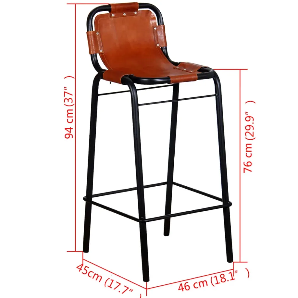Barové stoličky 2 ks pravá kůže