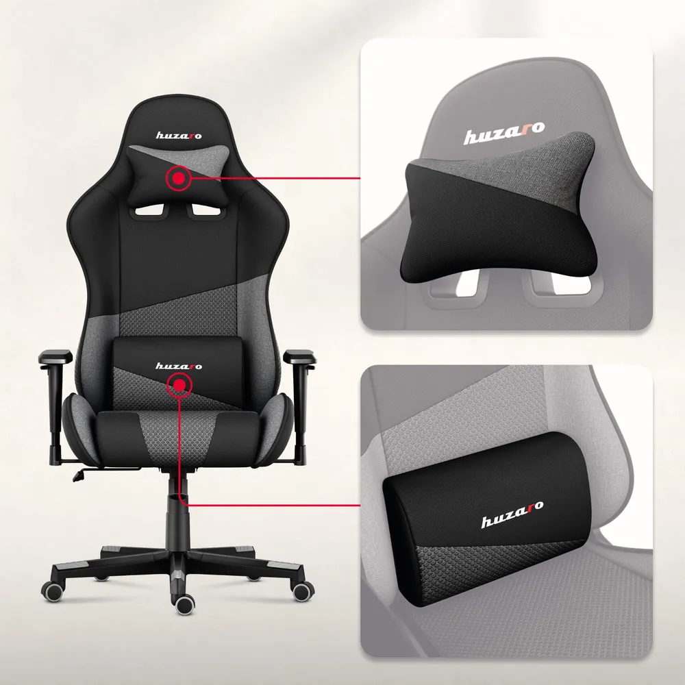 Herní židle HUZARO FORCE 6.2 šedá síťovina