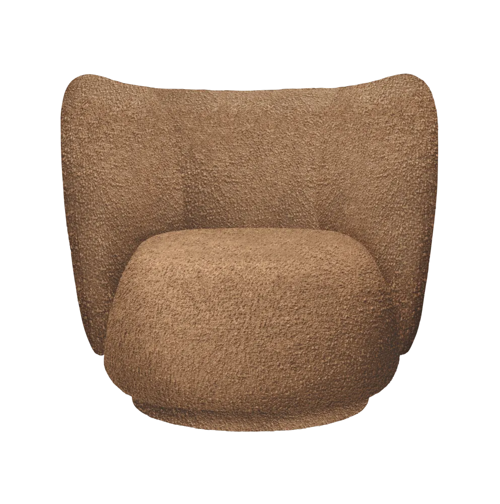Houpací křeslo RICO LOUNGE hnědá boucle
