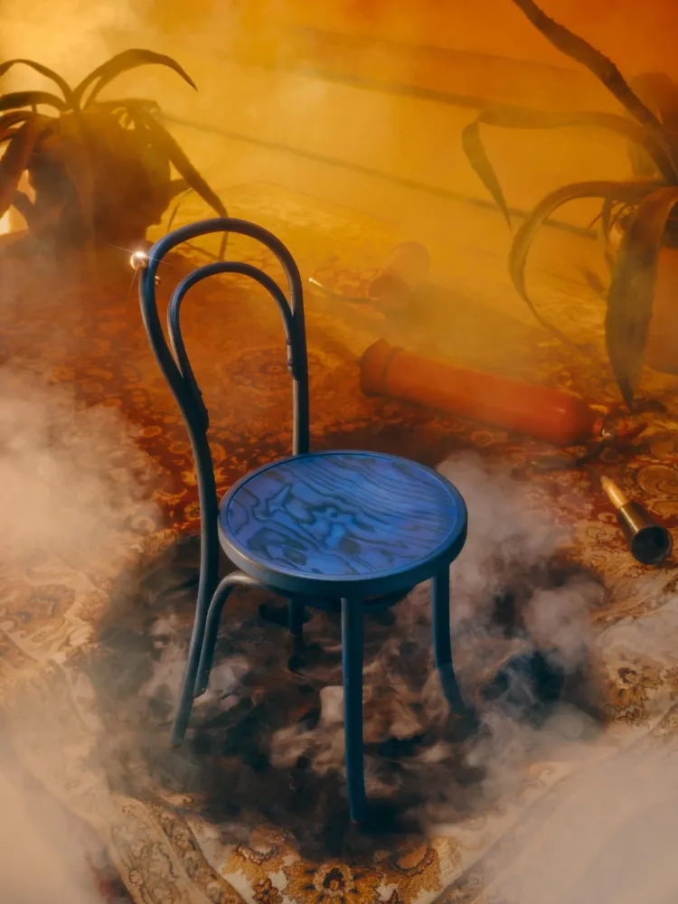 Židle -1889 FUOCO BLU jasanové dřevo