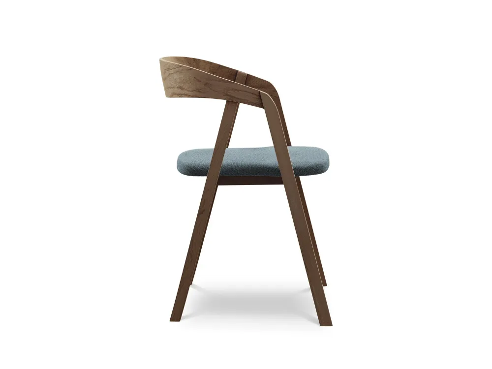 Židle ERIKA džínová modrá boucle s bukovou základnou
