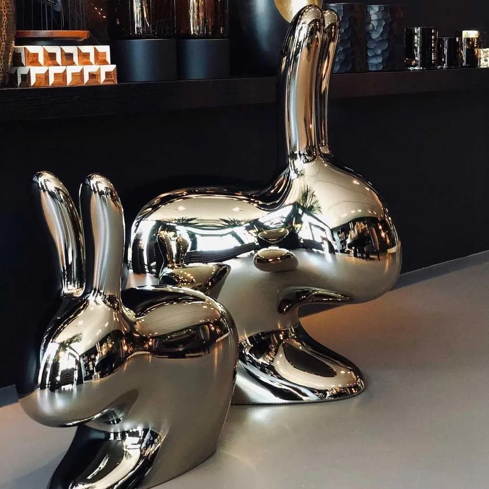 Židle RABBIT METALLIC stříbrná