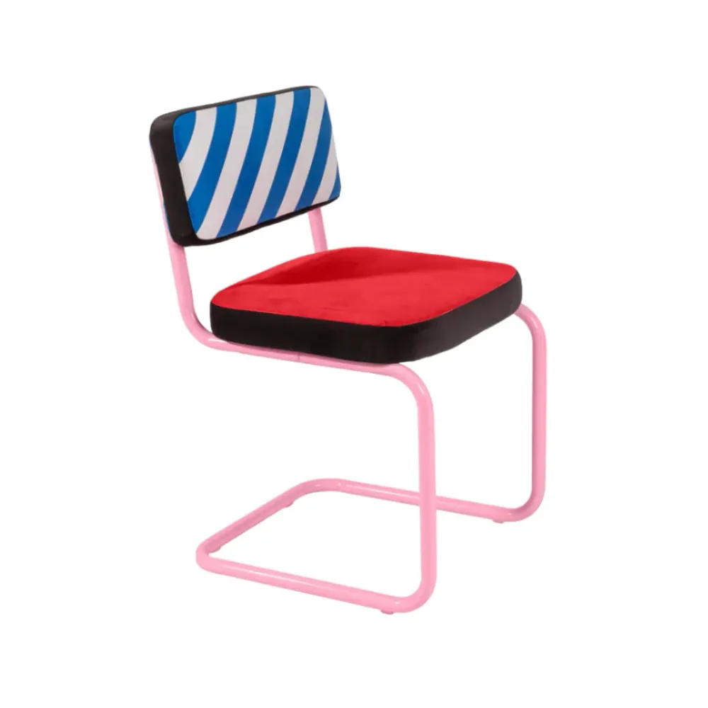 Židle SUPERCHAIR HATCH červená s růžovým podstavcem