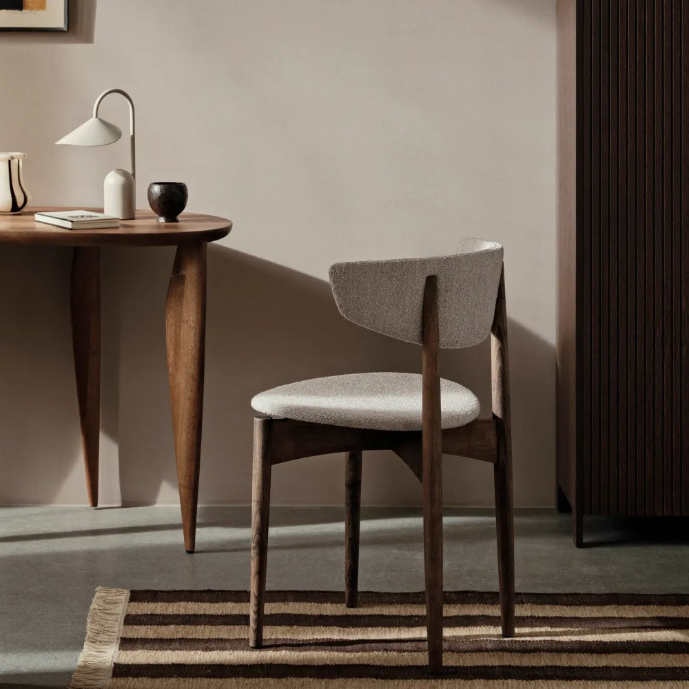 Jídelní židle Herman Wood, Soft Bouclé, White Beech / Off-White