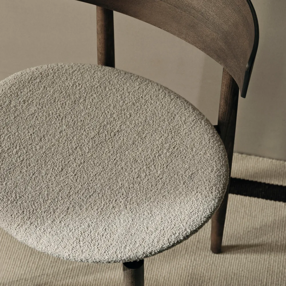 Jídelní židle Herman Wood, Soft Bouclé, White Beech / Off-White