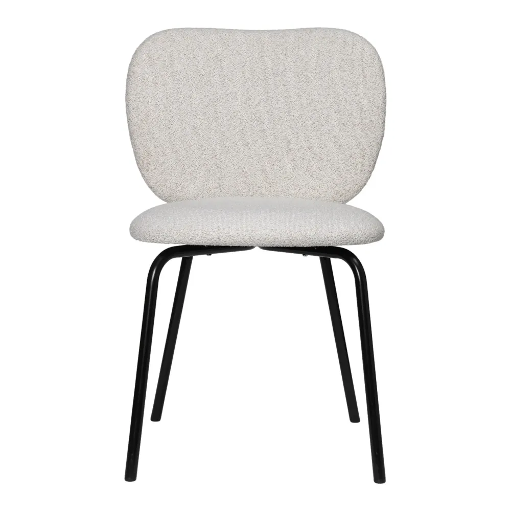 Jídelní židle Rico, Soft Bouclé, Off-White Melange / Black