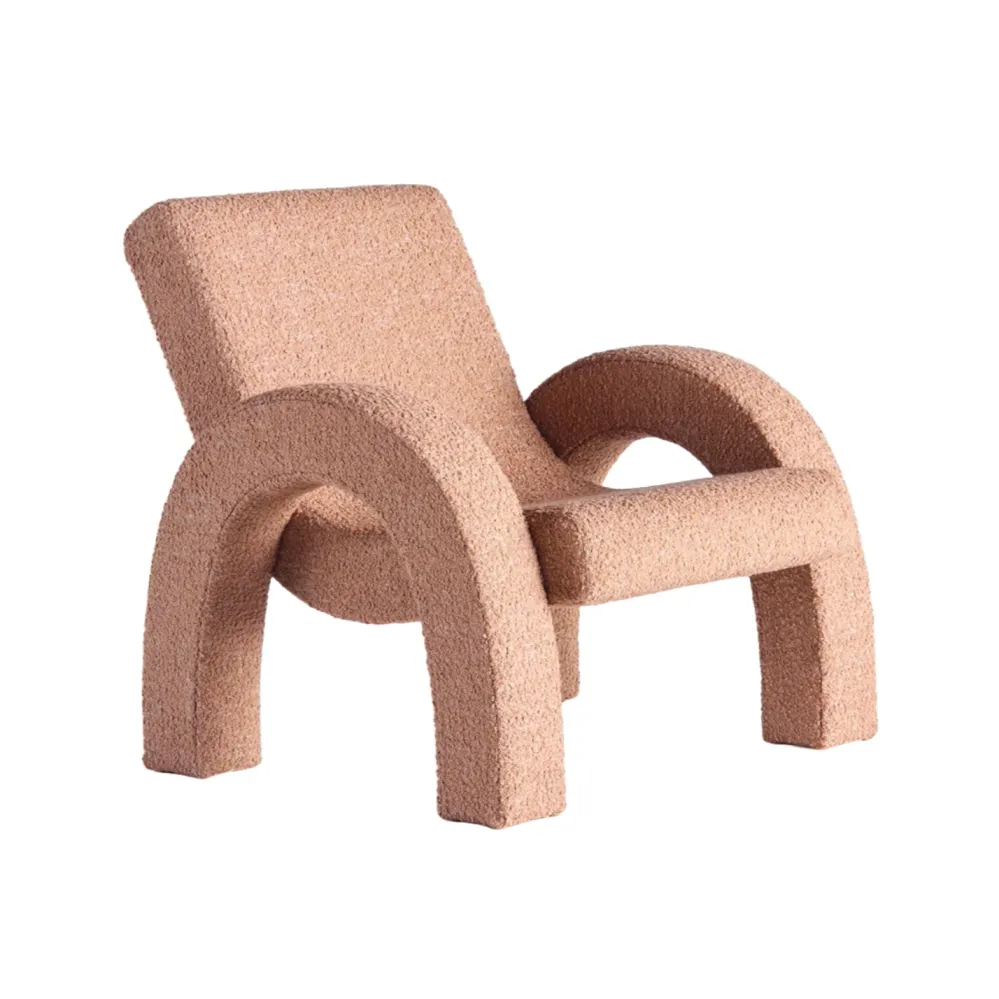 Křeslo ARCO růžový boucle