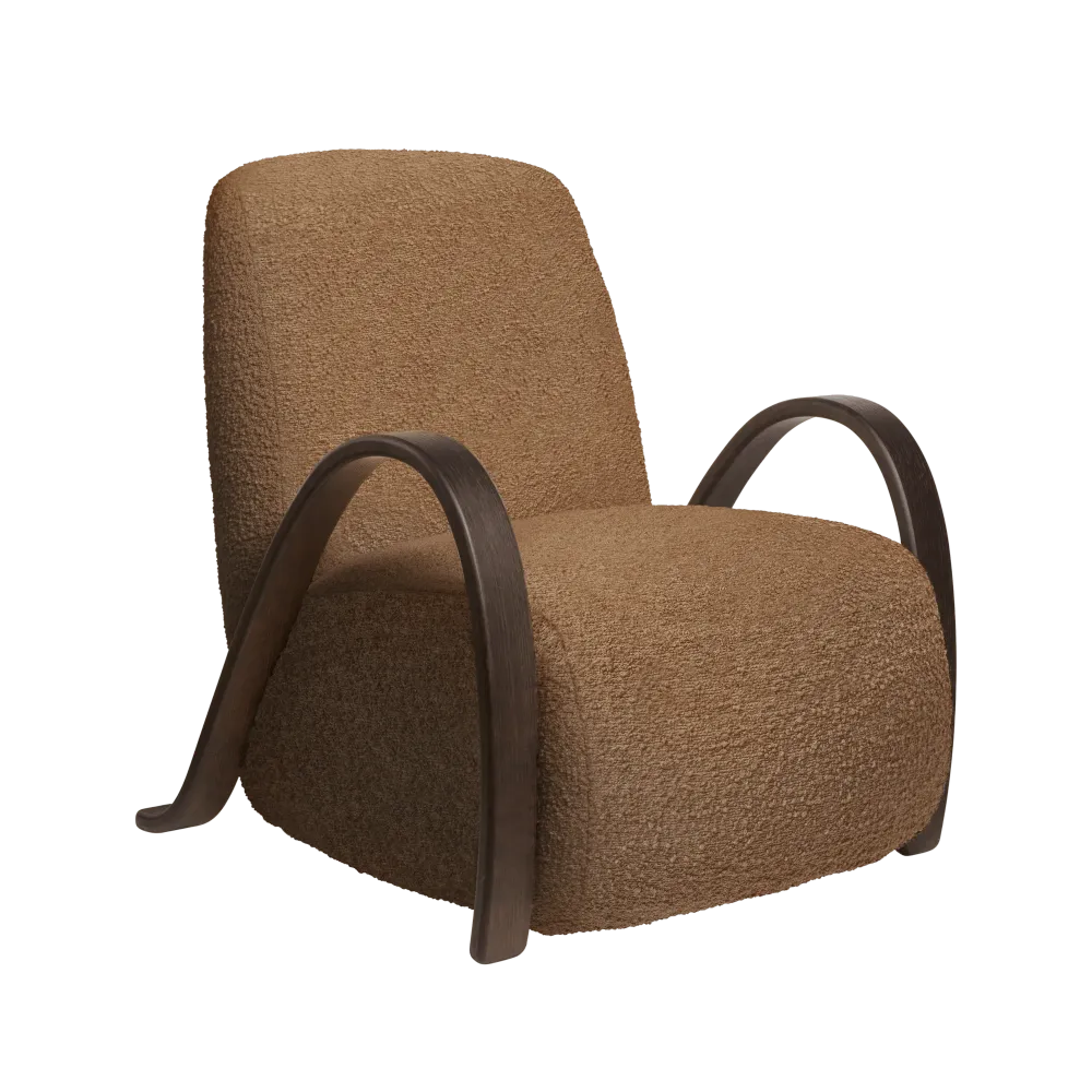Křeslo BUUR LOUNGE hnědá boucle