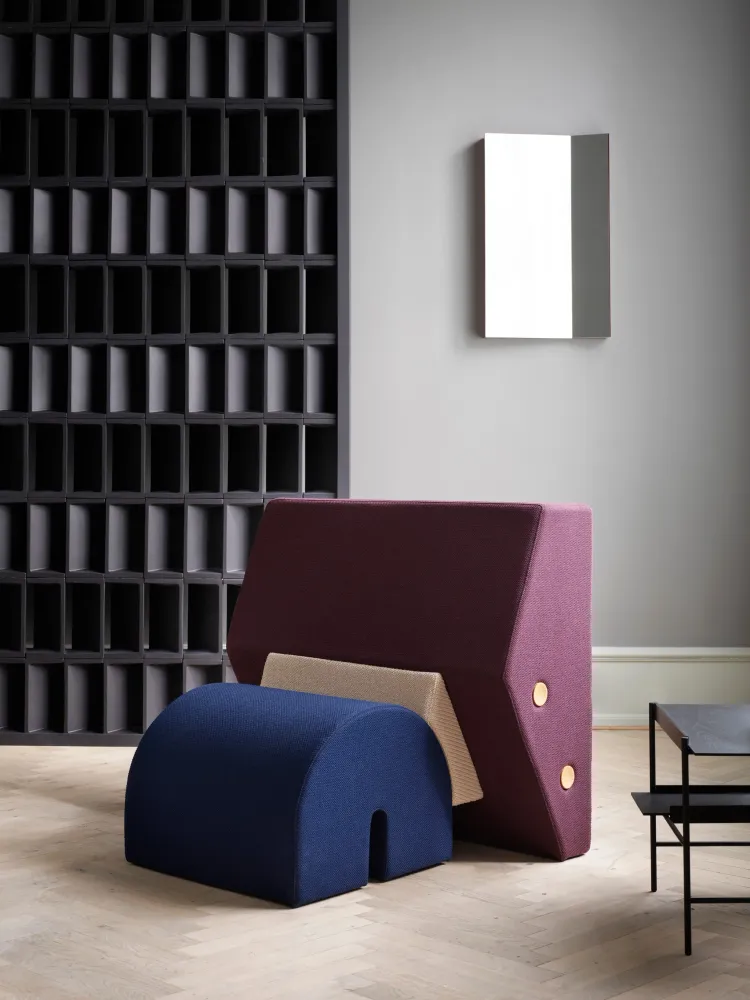 Křeslo KEYSTONE fialové s béžovou kobaltovou