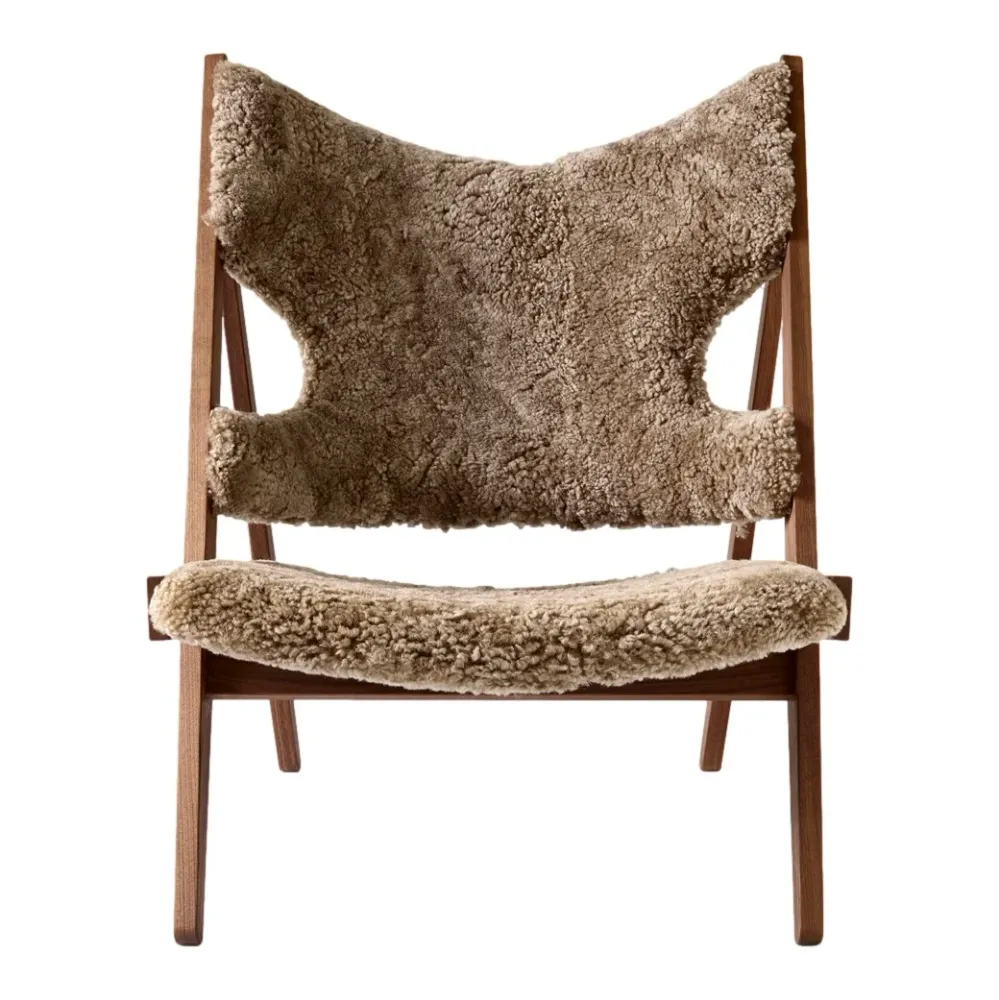 Křeslo Knitting, Sheepskin, Walnut / Sahara