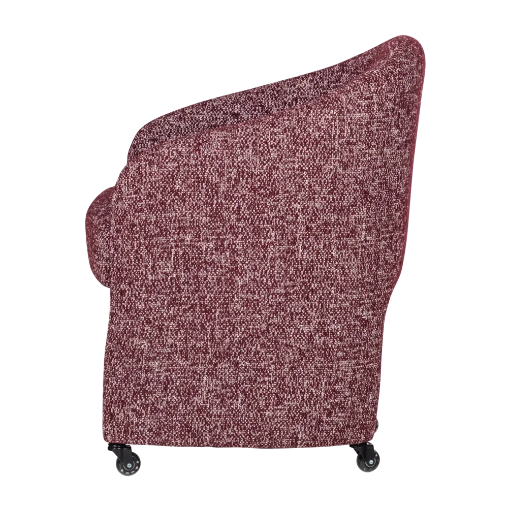 Křeslo na kolečkách CORDO burgundový melír